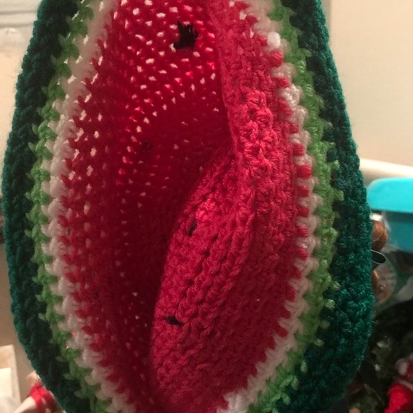 🎉HP🎊Watermelon Hand Crochet Baby Blanket Hat - Picture 7 of 16